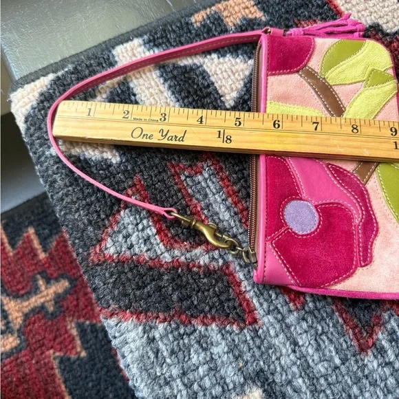 Coach RARE Suede and Leather Poppies for Peace Wristlet. - Picture 7 of 11